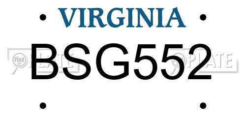 BSG552 Virginia License Plate