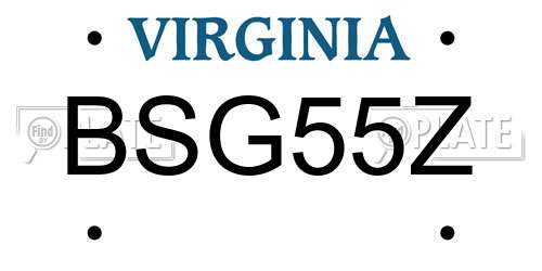 BSG55Z Virginia License Plate