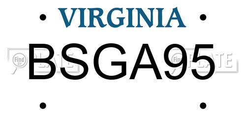 BSGA95 Virginia License Plate