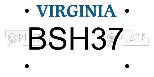 BSH37 Virginia License Plate