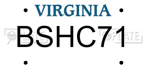 BSHC71 Virginia License Plate