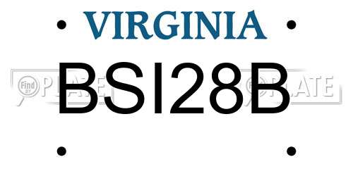 BSI28B Virginia License Plate