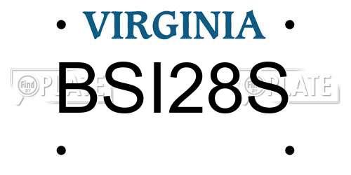 BSI28S Virginia License Plate