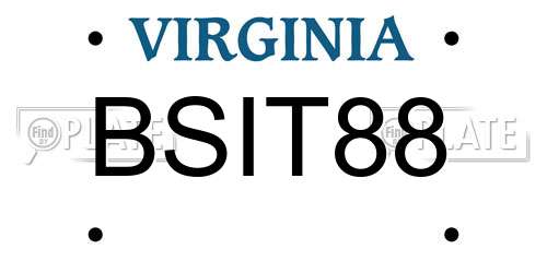 BSIT88 Virginia License Plate