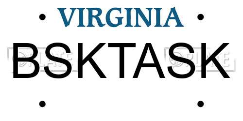BSKTASK Virginia License Plate