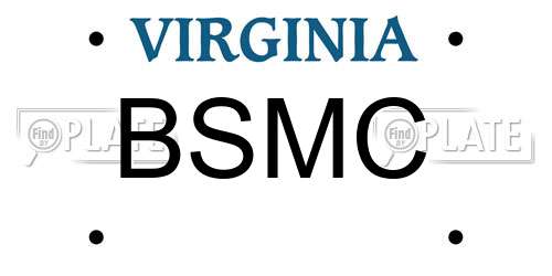 BSMC Virginia License Plate