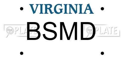 BSMD Virginia License Plate