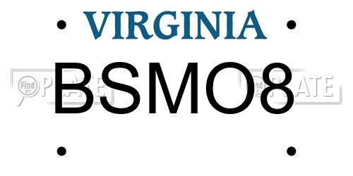 BSMO8 Virginia License Plate