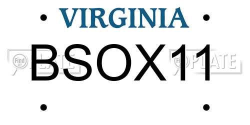 BSOX11 Virginia License Plate