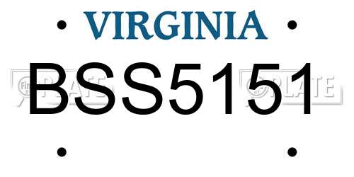 BSS5151 Virginia License Plate