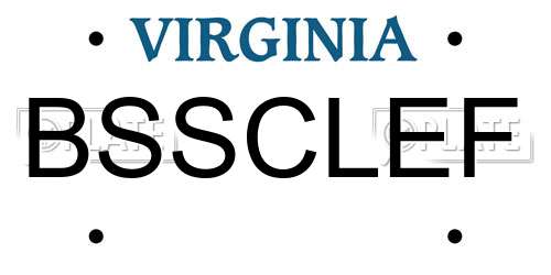 BSSCLEF Virginia License Plate