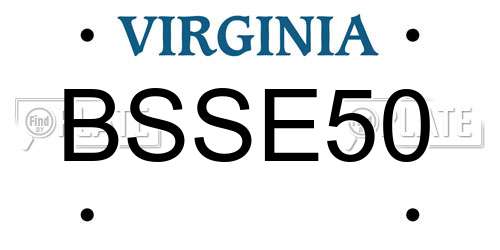 BSSE50 Virginia License Plate