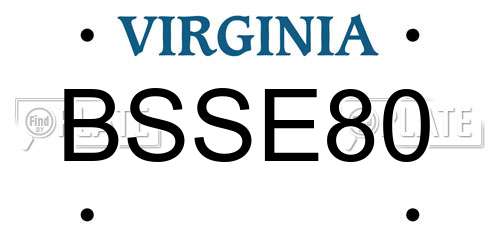 BSSE80 Virginia License Plate