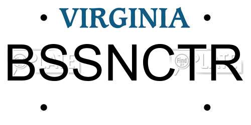 BSSNCTR Virginia License Plate