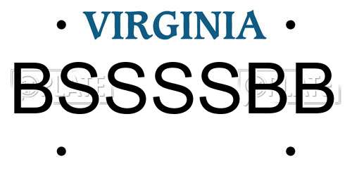 BSSSSBB Virginia License Plate