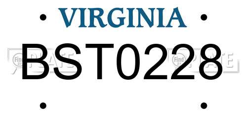 BST0228 Virginia License Plate