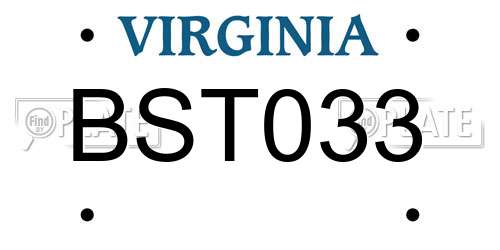 BST033 Virginia License Plate
