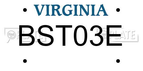 BST03E Virginia License Plate