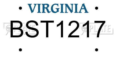 BST1217 Virginia License Plate