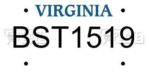 BST1519 Virginia License Plate