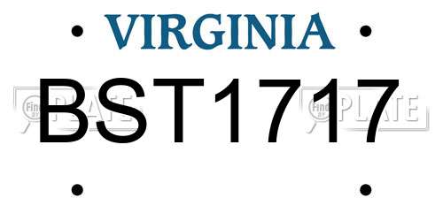 BST1717 Virginia License Plate