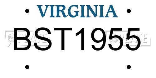 BST1955 Virginia License Plate