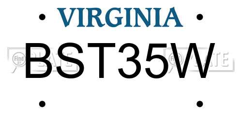 BST35W Virginia License Plate