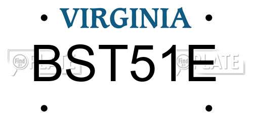 BST51E Virginia License Plate