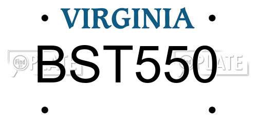 BST550 Virginia License Plate
