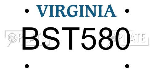 BST580 Virginia License Plate