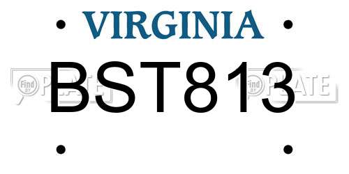 BST813 Virginia License Plate