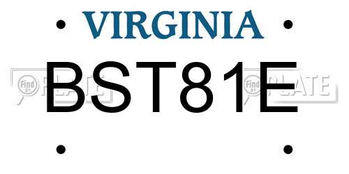 BST81E Virginia License Plate