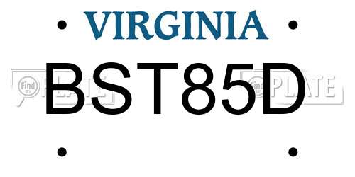 BST85D Virginia License Plate