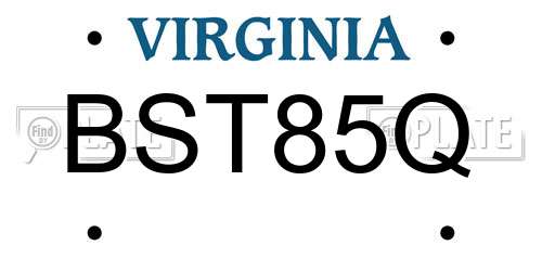 BST85Q Virginia License Plate