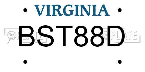 BST88D Virginia License Plate