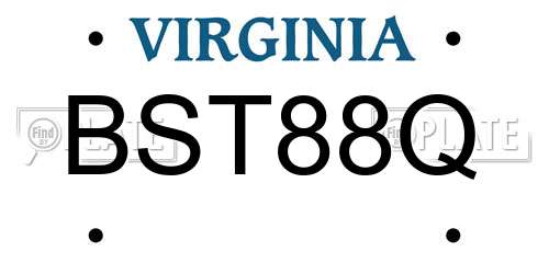 BST88Q Virginia License Plate