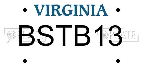 BSTB13 Virginia License Plate