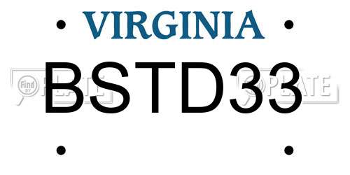 BSTD33 Virginia License Plate