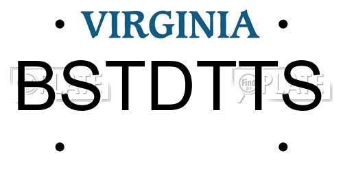 BSTDTTS Virginia License Plate