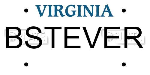 BSTEVER Virginia License Plate