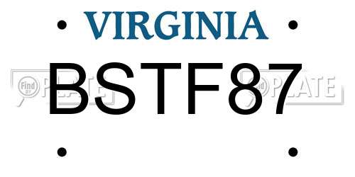 BSTF87 Virginia License Plate