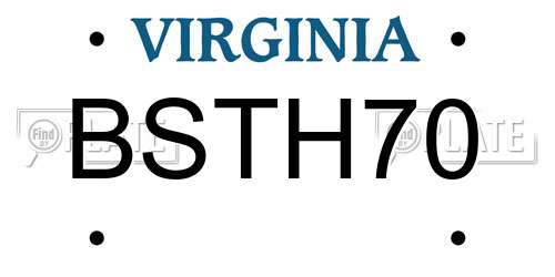 BSTH70 Virginia License Plate