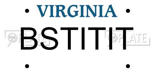 BSTITIT Virginia License Plate