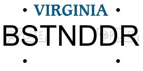 BSTNDDR Virginia License Plate