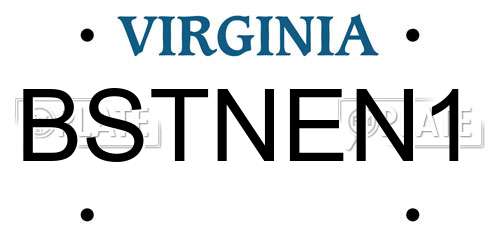 BSTNEN1 Virginia License Plate