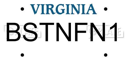 BSTNFN1 Virginia License Plate