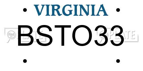 BSTO33 Virginia License Plate