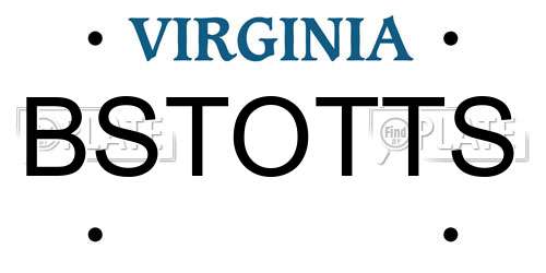 BSTOTTS Virginia License Plate