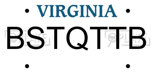 BSTQTTB Virginia License Plate