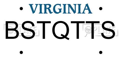 BSTQTTS Virginia License Plate